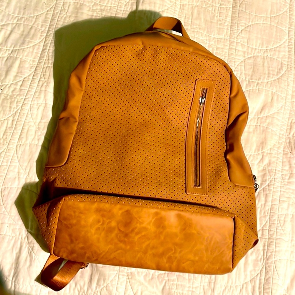 Faux suede backpack